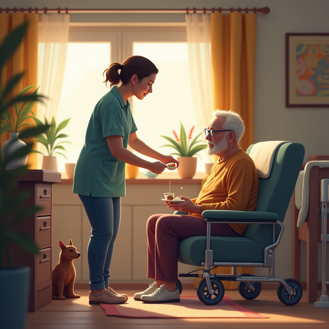 Personal care: showers, medications, meal prep, support worker